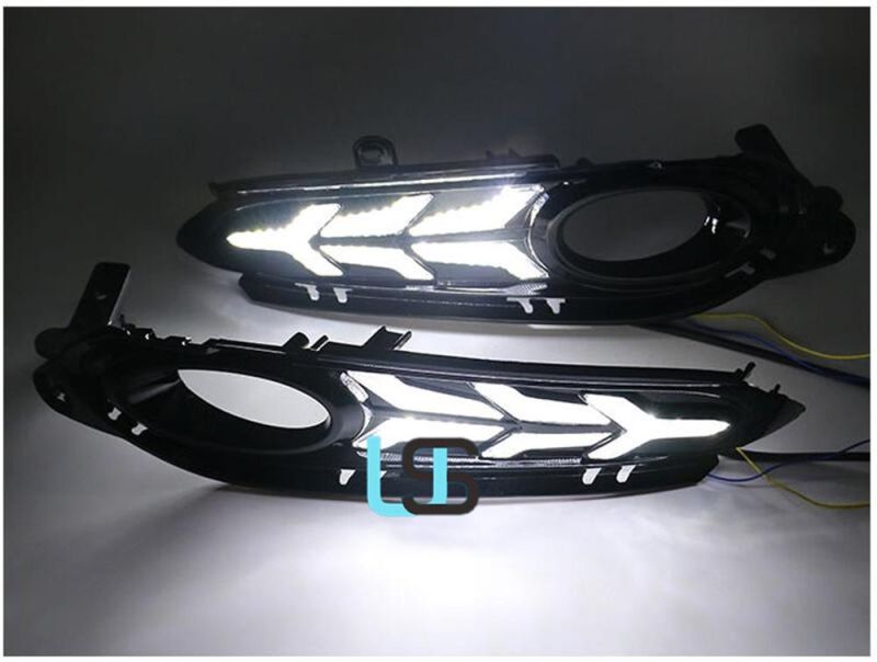 for Honda Hrv Hr-V Vezel 2014-2015-2016-2017-2018 LED DRL Brake Reverse Front Bumper Fog Lamp Daytime Running Lights with Turn Signal Relay Daylight