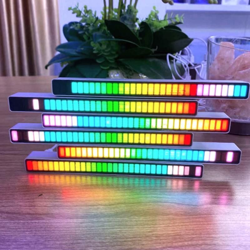 Creative Colorful LED Ambient Light with 8 Modes Music Sync 32-Bit Audio Spectrum Light for Car, Gaming