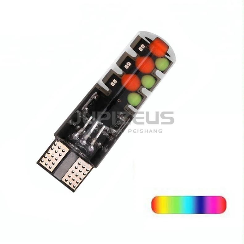 Latest COB 18 Chips Silicon Memory Function Reading Light Bulb T10 LED RGB with Remote Controller
