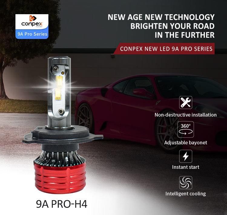 Conpex 9A PRO Auto Lighting System Customized 12V Car H4 LED Headlights Waterproof High Quality Car LED Head Light