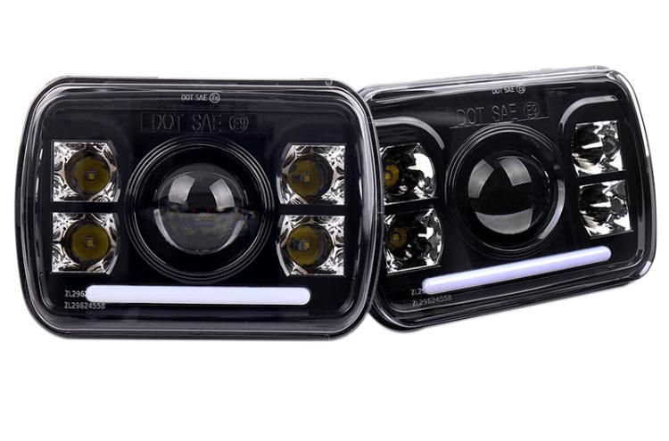 Jeep Truck 60W 7X6 Inch White DRL 5X7 Sealed Beam LED Headlight