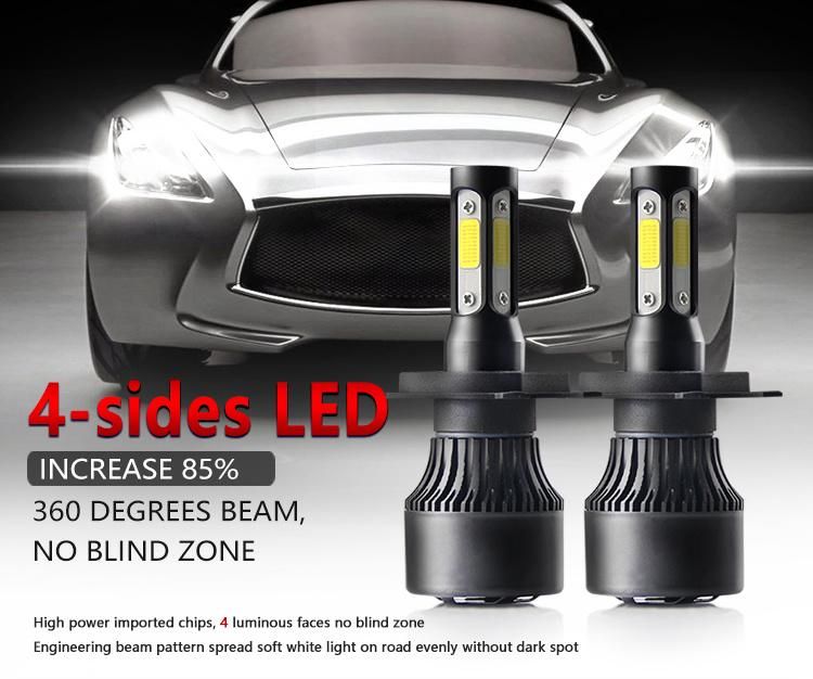 4 Sides LED Headlight Bulbs H4 LED Automobiles Headlamp H7 H11 Auto Light