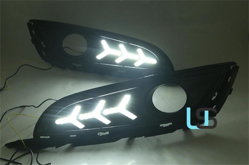 for Buick Regal 2014- Tri-Color Turn Signal Daytime Running Lights Front Bumper Brake Fog Lamp