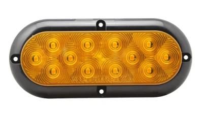SAE DOT 10-30V 6 Inch Oval Amber Red White Trailer Signal Lamp LED Truck Trailer Stop Tail Reverse Lights