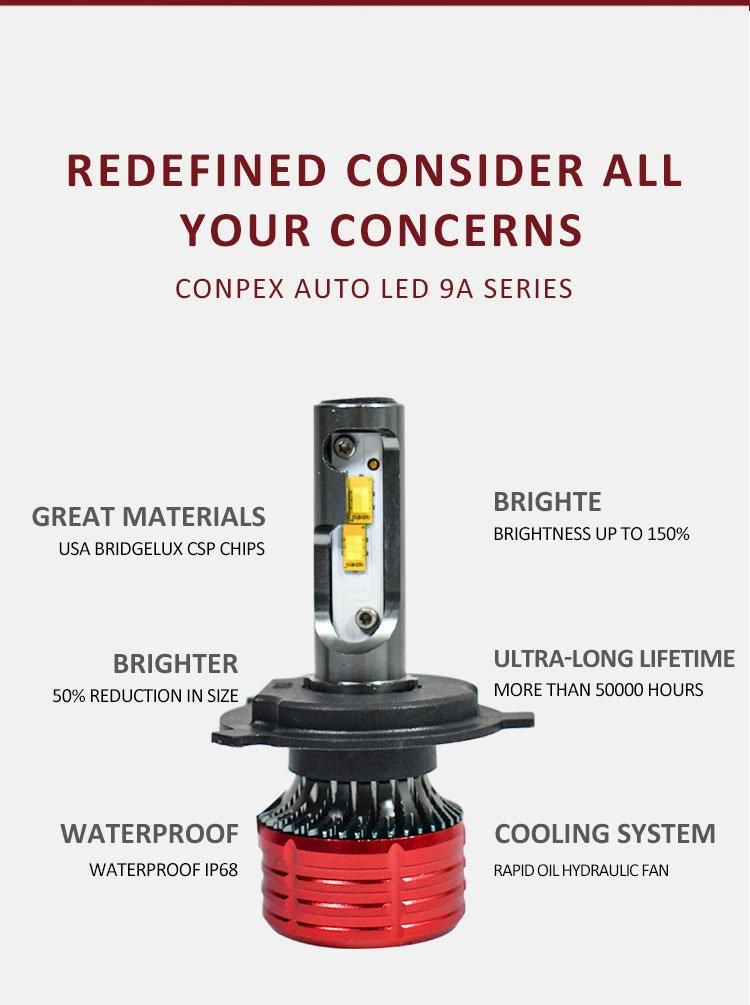Conpex 9A PRO Auto Lighting System Customized 12V Car H1 LED Headlights Waterproof High Quality Car LED Head Light