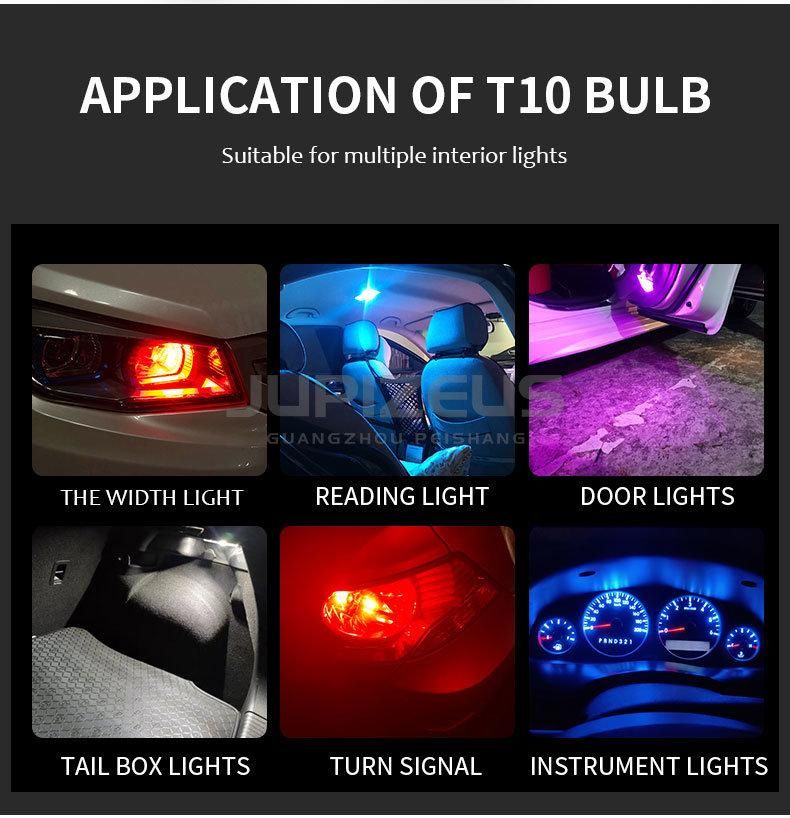 Glass High Bright Original COB T10 W5w 194 168 LED Car Bulb Green Red Blue Amber License Plate Lamp 12V Dome Light