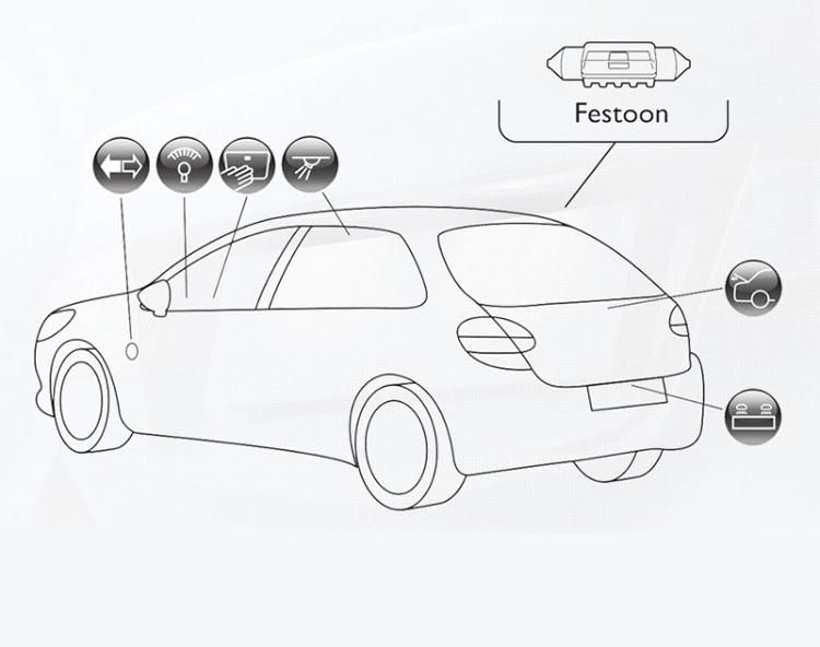 42mm Festoon LED Interior Car Lights Dome License Plate Lights