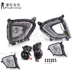 2PCS DRL LED Daytime Running Light Fog Lamp Cover DRL with Yellow Turn Signal for Hyundai Creta IX25 2017 2018