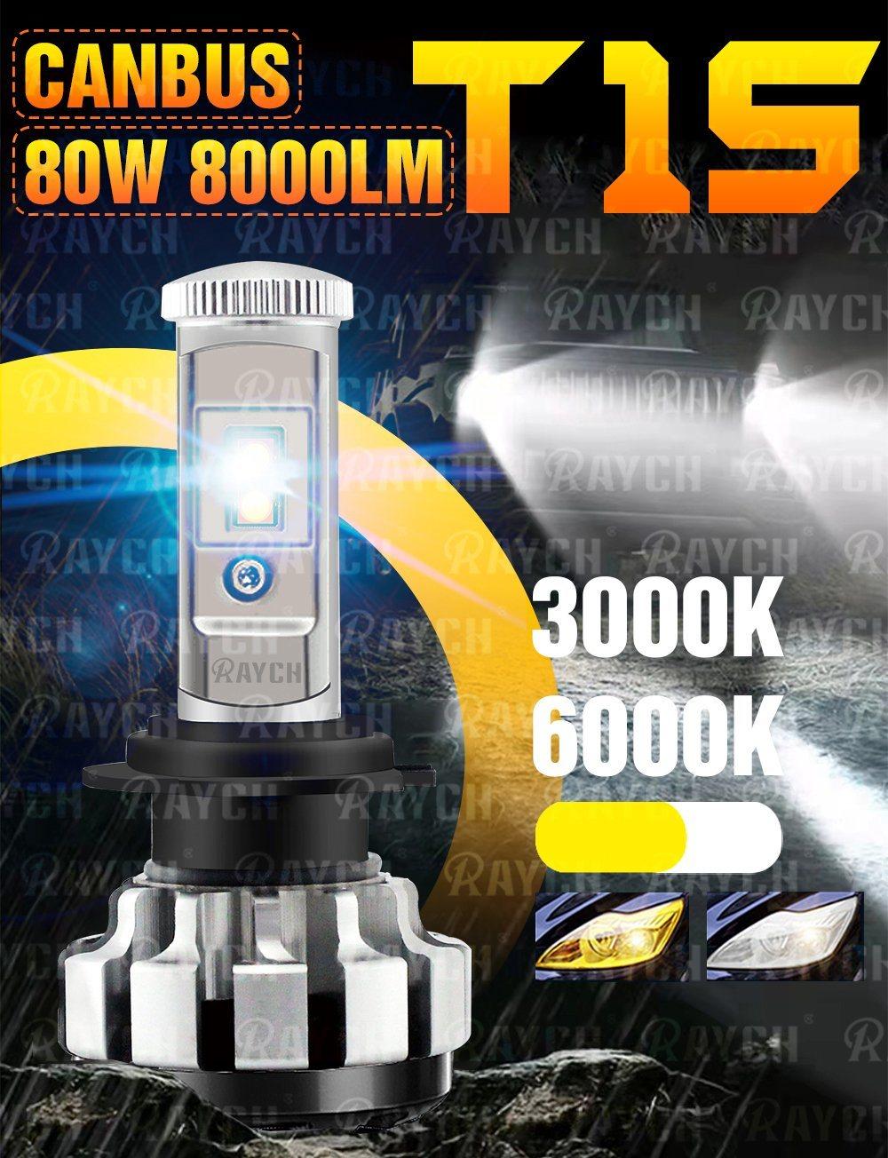 80W 8000lm T1s Turob LED Bulb H4 H7 H11 H13 9005 9006 High Low Beam 12V LED Headlight