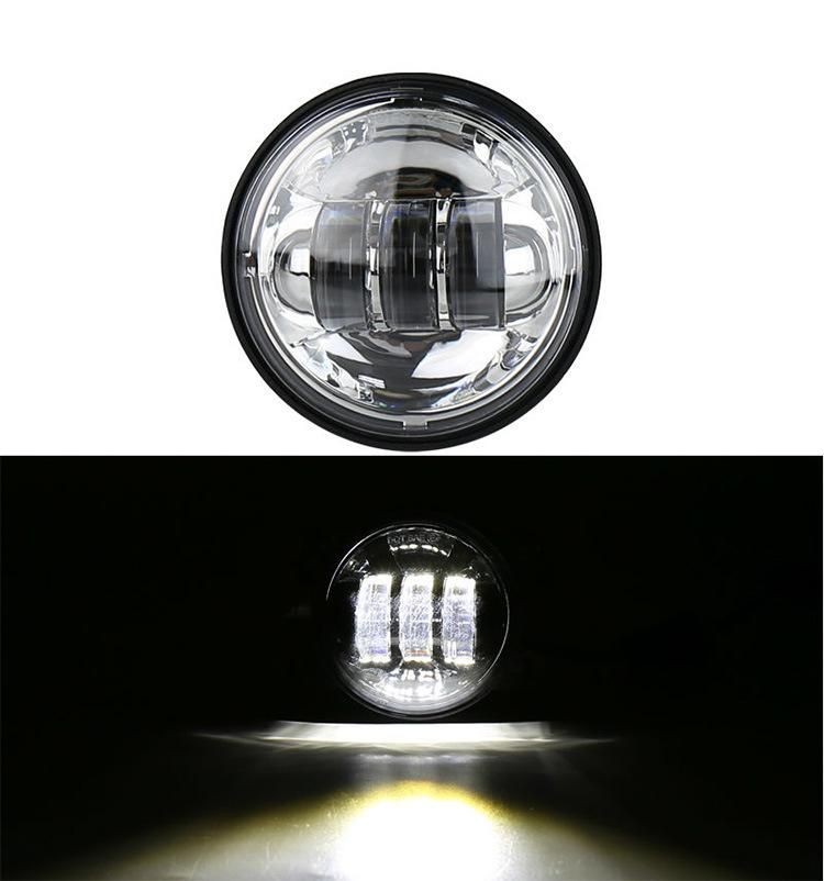 Black Chrome 30W 4-1/2" 4.5 Inch LED Passing Light for Harley Motorcycle Fog Lights 4.5"