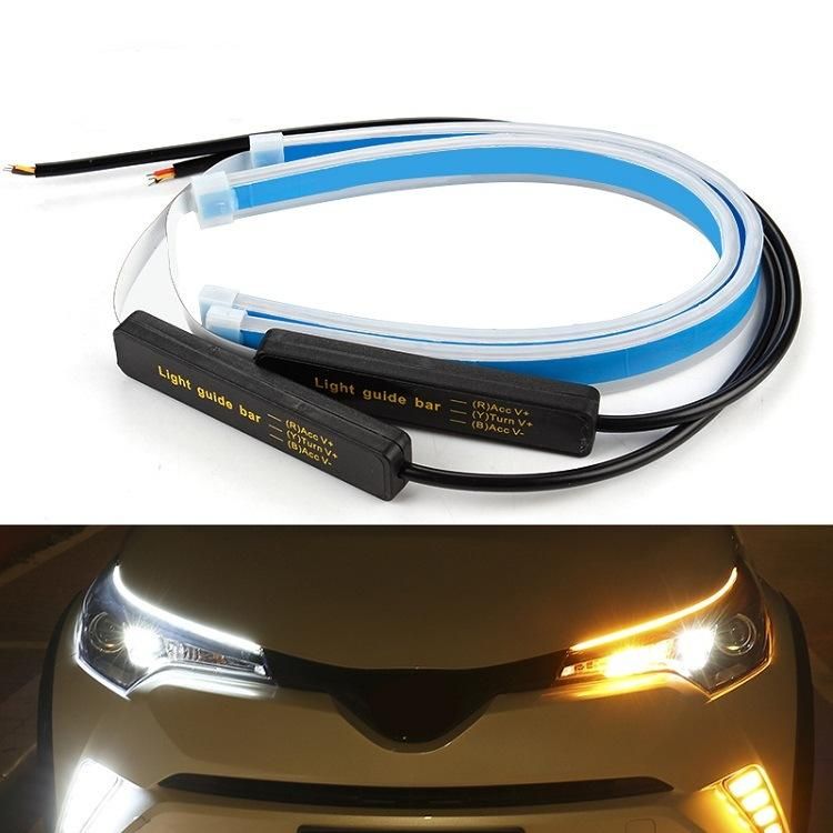 DRL 30 45 60cm Daytime Running Light Flexible Soft Tube Guide Car LED Strip White Turn Signal