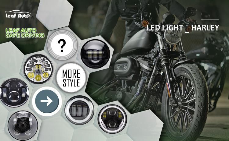 5-3/4" 5.75 Inch Motorcycle Moto LED Projector Headlight for Dyna Sportster Softail Harley Black High Low Beam 5.75" Headlamp
