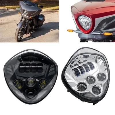 60W LED Headlight for Victory Motorcycle Black/Chrome High Low Beam LED Motorcycle Headlight