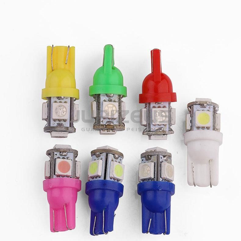 T10 194 168 5050 5 SMD LED Auto Bulb LED 7 Colors Available Super Bright Car Wedge Lamp Bulb