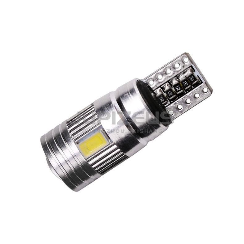 Multi Color Etw5w 6SMD 5730 194 168 Cold White 12V W5w Canbus Auto Wedge Parking Lights Car Park Lights with Lens