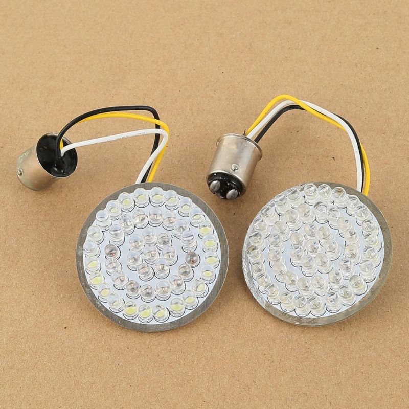 Xf140689 2" Bullet 1157 Turn Signal Inserts LED Light Fit for Harley Sportster Tri Glide