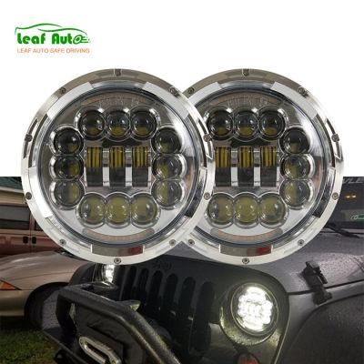 90W DRL Hi Low Beam Headlamp Angel Eye E9 Turn Signal Light for Jeep Offroad 4X4 Lada Motorcycle 7 Inch LED Headlight