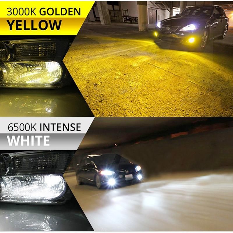 Super Bright F2 Csp Zes LED Headlight Bulb H1 H7 H11 H4 Dual Color 3 Color 4 Color High Quality Focus White Yellow Fog Light Bulb