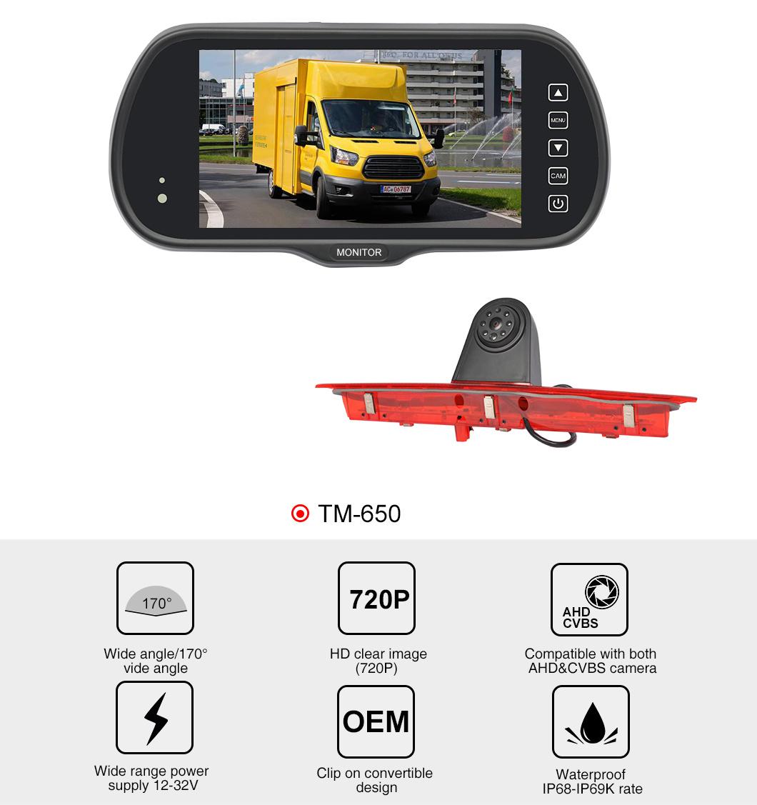 720p Ahd Rear View Mirror Monitor Car Truck Van Side Backup Camera System with Network DVR