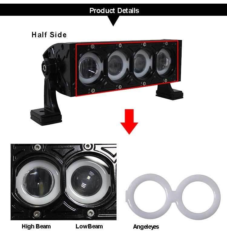 Single Row LED Light Bar 120W Jeep ATV Halo High Power Angle Eyes White Color Bar Light LED Driving Light Bar