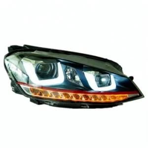 Volkswagen Golf 7 Headlights Car LED Lights Right Hand Drive with Red Stripe