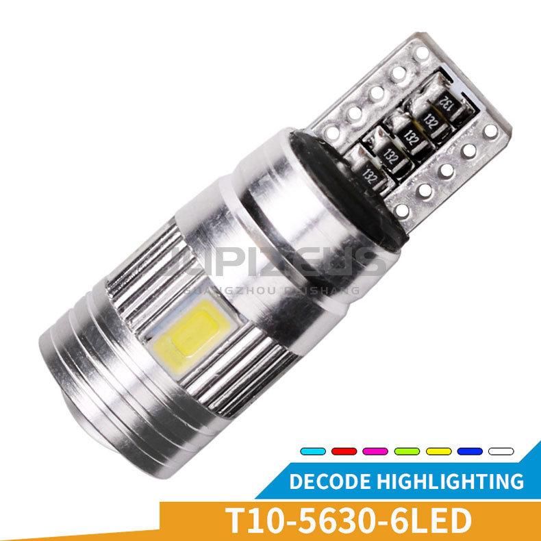 Multi Color Etw5w 6SMD 5730 194 168 Cold White 12V W5w Canbus Auto Wedge Parking Lights Car Park Lights with Lens