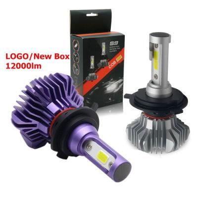 Super Bright Headlamp 12V Kits COB Fanless S9 50W 12000lm H4 LED Headlight Bulbs Auto Car Light H7 LED