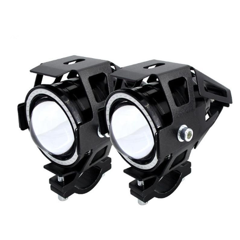 Motorcycle LED Headlight Halo Ring Spotlight Devil Angle Eye Fog Lamp