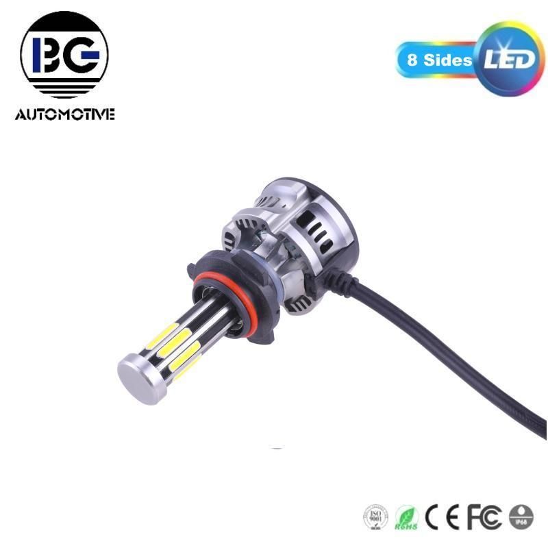 All in One Super Bright New 60W 360 Car LED Light, 9005 9006 8sides 60W Auto Car H3 Hb3 Hb4 H7 H1 H4 LED Headlight