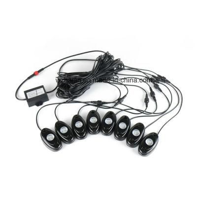 APP Control with 8 Pods Lights Under Cars off Road Truck SUV ATV RGB LED Rock Light