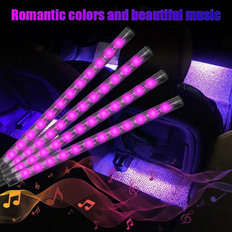 Automotive Interior Decorative Lights LED Car Foot Light 12LED 23cm Ambient Light Remote Control/APP/Music Voice Control Optional