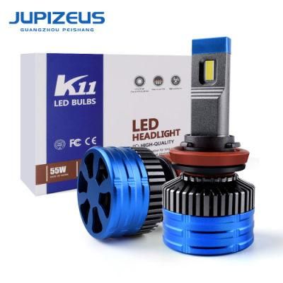 High Quality 55W 8000lm 12V K11 Car LED Headlight Bulb Canbus Error Free H11 H7 H4 LED Car Lights