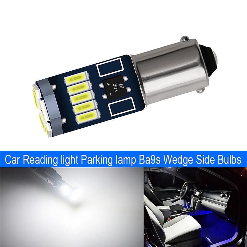2PC Ba9s LED Bulb T4w 15 SMD 4014 LED Light Car Marker Light Interior Reading Light Reverse Auto Parking Bulbs 12V
