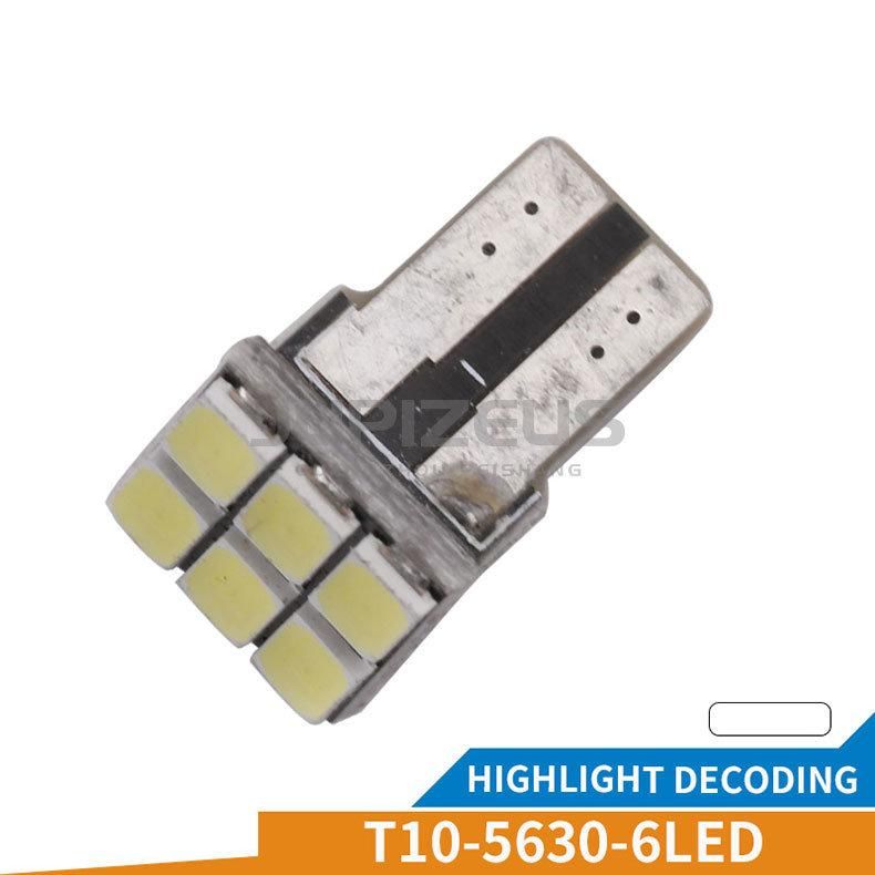 5630 Car Wedge DC 12V Canbus Bulbs Decoder External Lights License Plate 6SMD T10 Car LED for Universal Auto