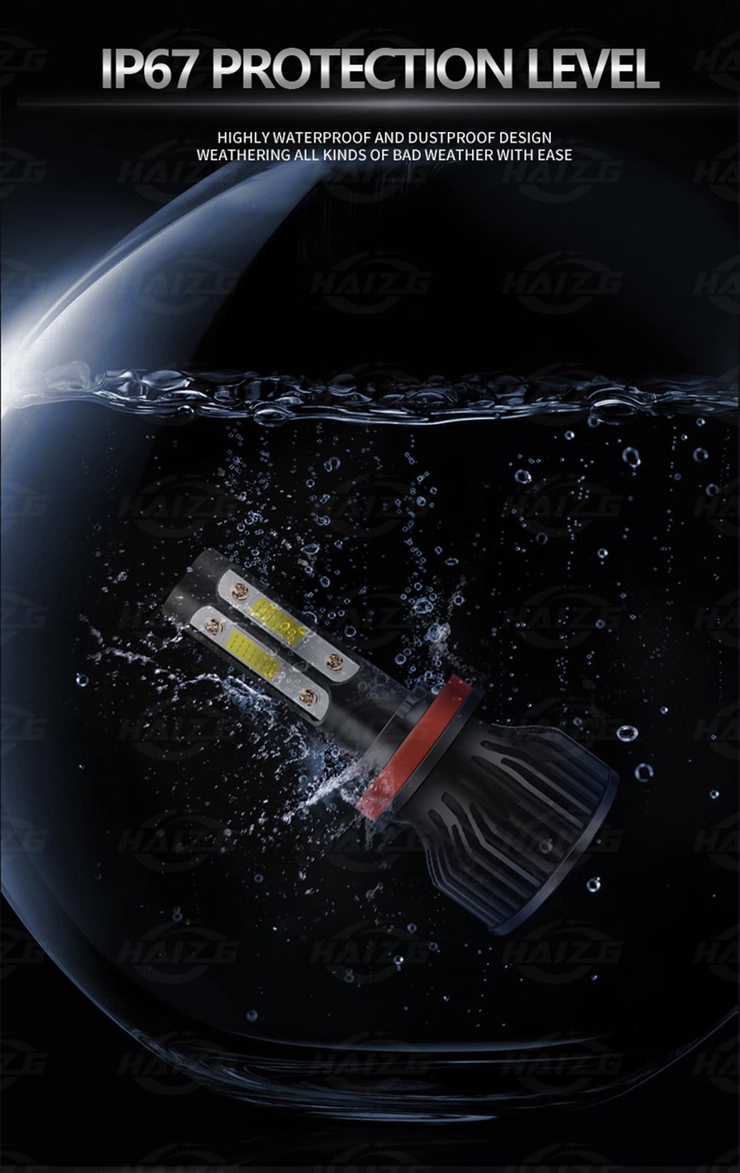 Haizg Hot Sell Car LED Headlight 4-Sides X7 LED Headlight 6000K 40W 10000lm LED Headlight Bulb H4 H11 H7