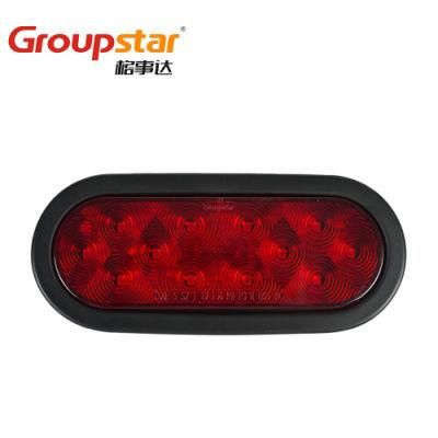DOT SAE Approval UV PC Stop Turn Oval 6 Inch 10-30 Volt LED Tail Lights for Truck Trailer LED Auto Light