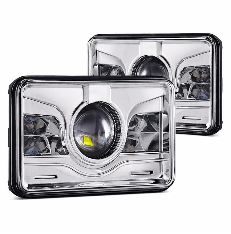 Black Silver Bezel Sealed High/Low Beam Trucks Headlight Replacement for Ford Truck Jeep 4X6 Car LED Headlight Square Light