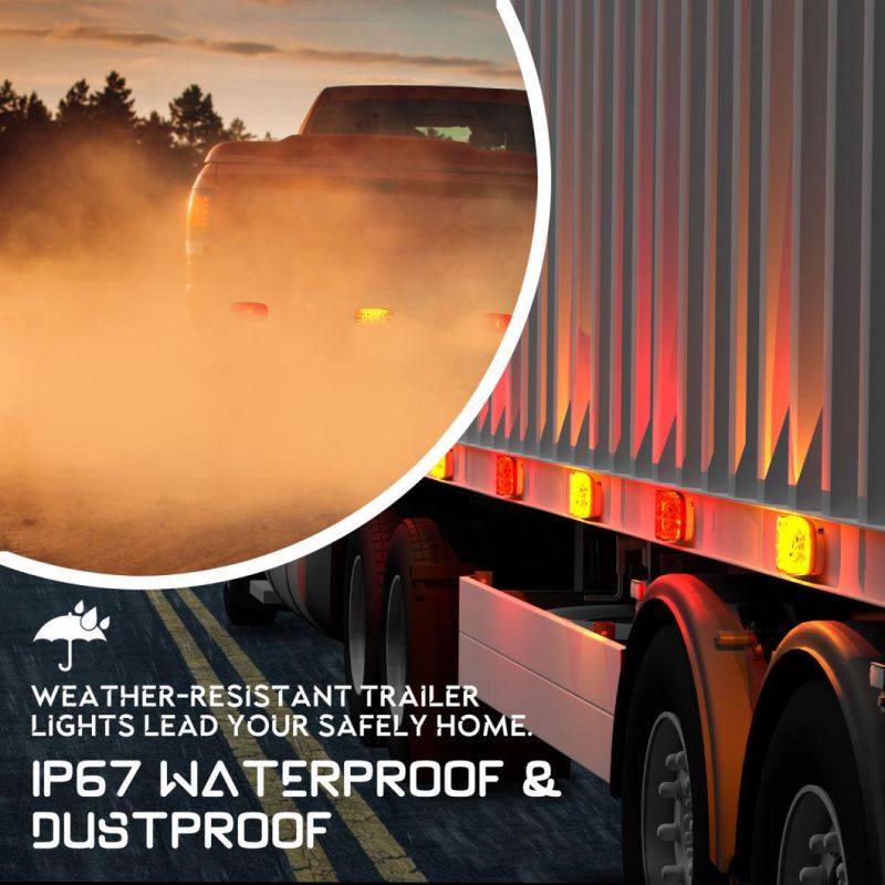 4inch 10 LED Trailer Marker Lights Waterproof Clearance Lights Universal Side Marker Lights