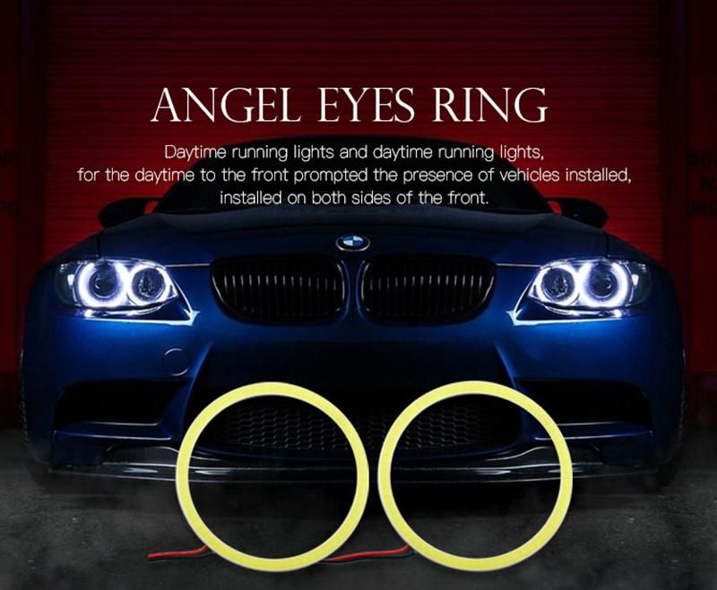 2X Angel Eyes 60mm 70mm 80mm 90mm 100mm 110mm 120mm Halo Ring Car LED Fog Light Motorcycle Daytime Running Light DRL Headlight