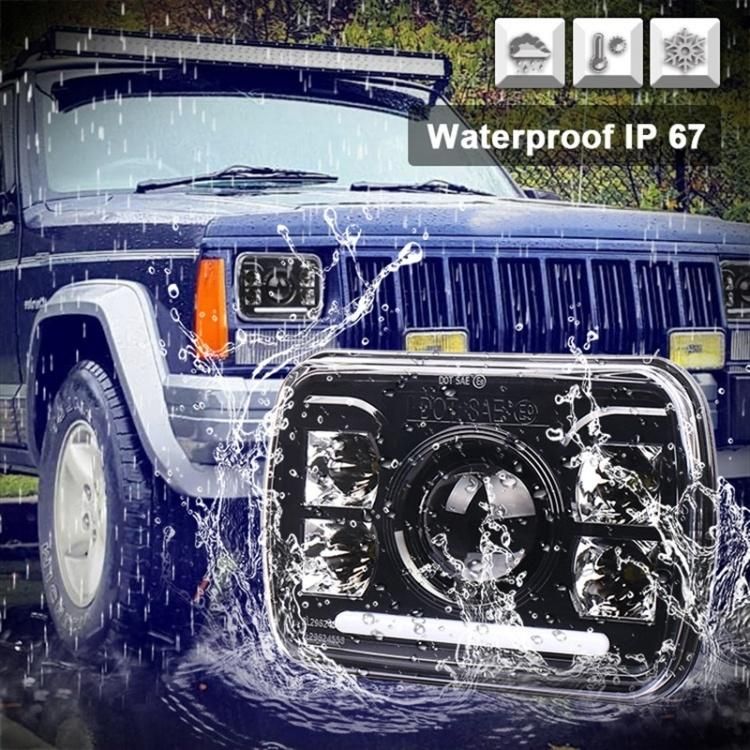 5X7 LED Waterproof Square LED Headlight for Jeep Cherokee Xj Yj Truck Sealed Beam Turn signal 7X6 Inch Headlamp 7 Inch