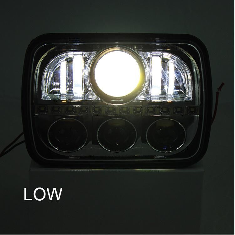 New 80W 7" LED Headlight for Jeep Wrangler Jk Tj Lj Cherokee High Low Beam 5X7 7X6" LED Headlight with DRL