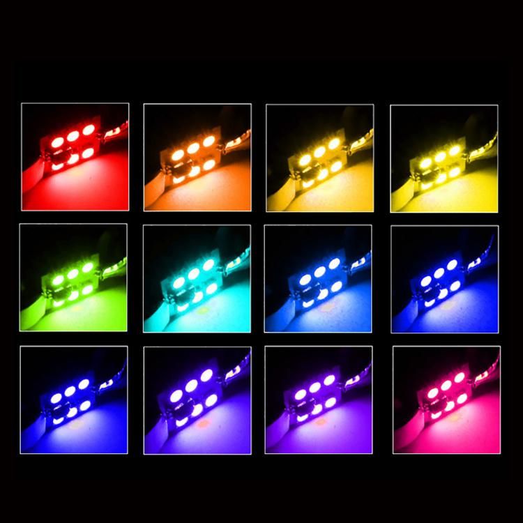 31/36/41mm Festoon LED Reading Light Colorful Remote Control RGB 5050 6SMD Car LED Double Tip Room Light