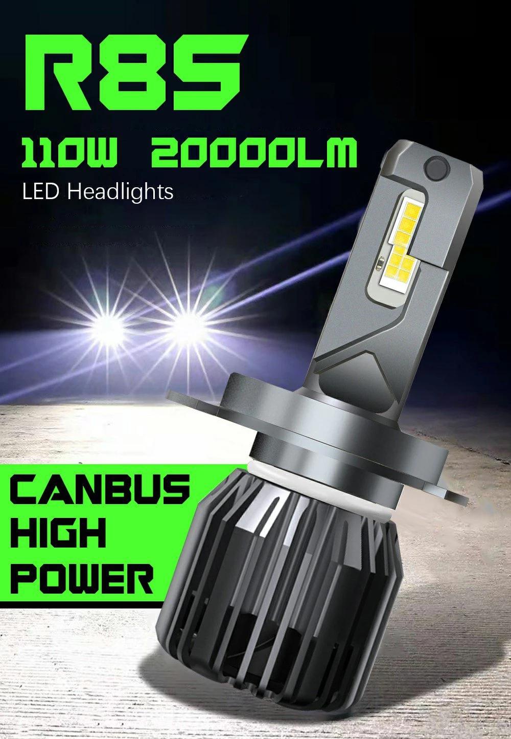 Auto Accessories 110W 20000lm Car LED Headlamp Bulbs H1 H3 H11 9005 9006 H4 Hi Lo Beam Automotive LED Headlights