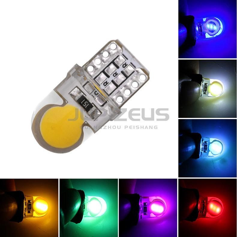 Top Quality Auto LED T10 COB Silicone W5w 12V Car Side Wedge License Plate Lamp Bulb