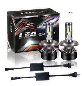 H4 LED Headlight Bulb 30W 6000 Lumens Extremely Bright LED Headlights Kits 6500K Pure White