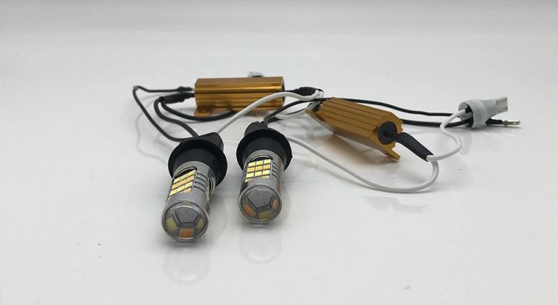 W16W T15 Dual Color White + Amber Canbus LED DRL Turn Signal Lamp