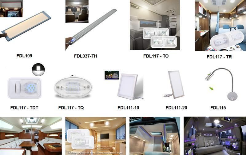 Surface Mount LED Double Bulbs RV Overhead Light with Switch