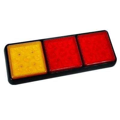 Factory High Quality 12V-24V Rectangle Vehicle 27PCS LED Stop Turn Rear Tail Lights for Truck Trailer Marine with E-MARK