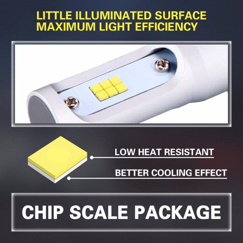 2PCS Csp Chips Bright H4 H7 H11 9005 9006 LED Headlight Bulbs High Power 8000lm 6500K