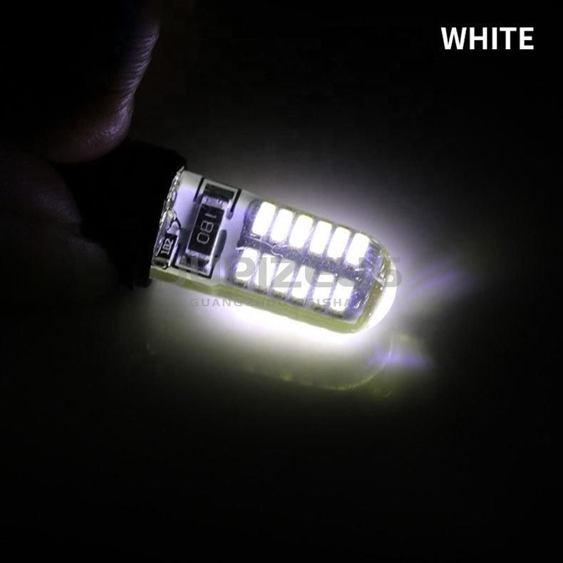 12V 24LED 3014 SMD W5w T10 Width Light Bulb Silicone LED Strobe Light for Car